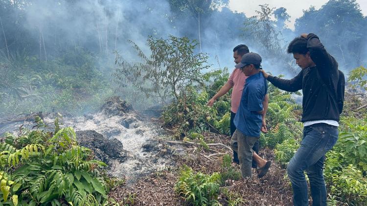 Polres Bengkalis Tetapkan Buruh Harian Tersangka Karhutla di Desa Pedekik, Lahan 0,5 Hektare Terbakar